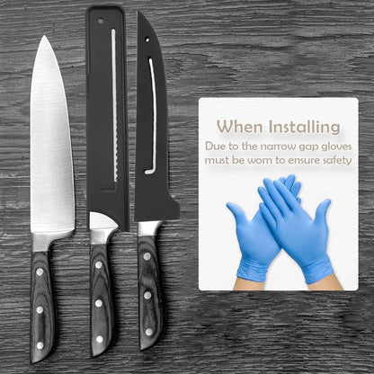 Safety Knife Cover Sleeves, 10 Pack Knife Sheath, Knife Edge Guards Blade for Ceramic Kitchen Paring Bread Knife, Kitchen Universal Knife Sheath, for Professional Chefs, Black, 8 Sizes