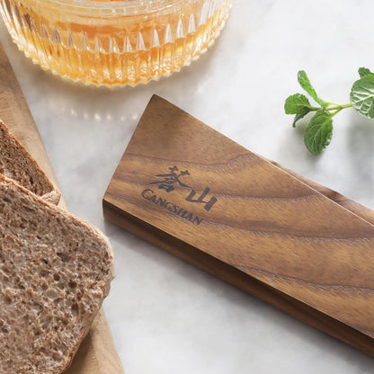 Cangshan Ash Wood Magnetic Knife Sheaths, 2023 Version (8" Bread/9" Carving Knife), Light Brown