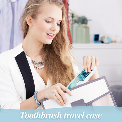 Toothbrush Travel Case - Colorful Pattern, Holder and Covers for Toothbrushes, Includes Tongue Scraper Case