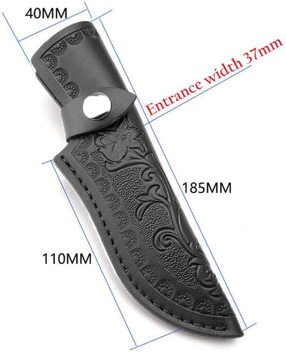 Leather Sheath Fixed Blade Straight Knife 6/7" Leather Sheath Scabbard Pouch (Black)