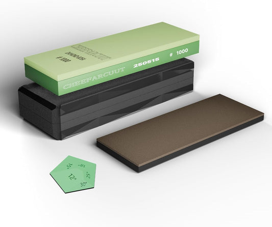 Knife Sharpening Stone Kits,[5x Faster Cutting] Pro-1000 Grit Dimaond Whetstone Knife Sharpener with Pre-Applied Diamond Leather Strop, Angle Tool and Non-Slip Base, for Kitchen, Chef& Outdoor Knives