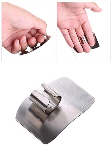 Finger Guard for Safe to Slice Cutting Vegetables Fruit- 2PCS, 304 Stainless Steel Finger Hand Protector Kitchen Tool Guard, Present for Thanksgiving, Wife, Mothers, Children;