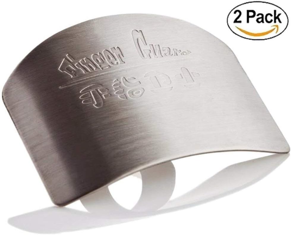 Finger Guard for Safe to Slice Cutting Vegetables Fruit- 2PCS, 304 Stainless Steel Finger Hand Protector Kitchen Tool Guard, Present for Thanksgiving, Wife, Mothers, Children;