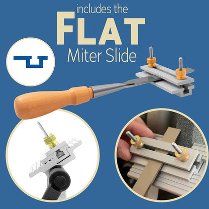 Adjustable Replacement Tool Rest Sharpening Jig for 6 inch or 8 inch Bench Grinders and Sanders •Includes a Pivoting Miter Slide and Flat Miter Slide for Easy Tool Honing