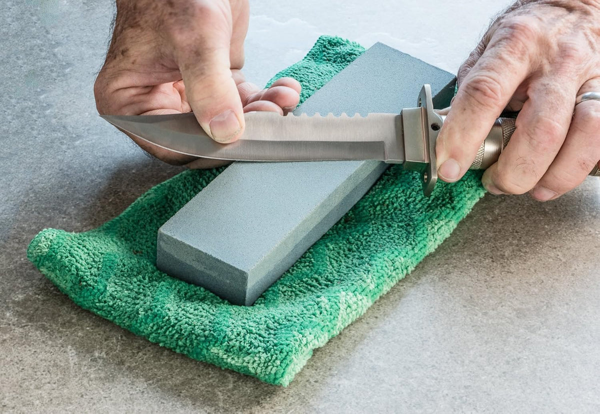 8" Dual Grit Sharpening Stone - 120/240 Aluminum Oxide for Knives, Tools, and Blades - SS8
