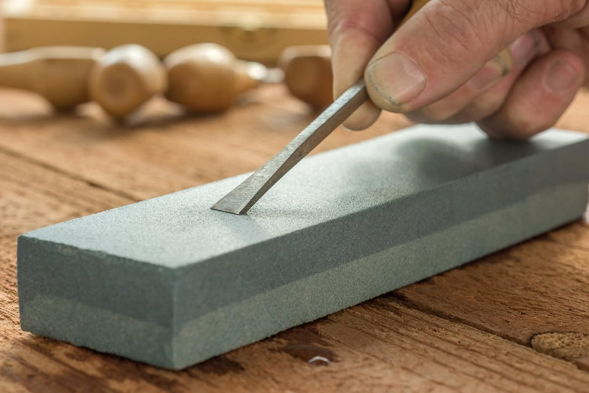 8" Dual Grit Sharpening Stone - 120/240 Aluminum Oxide for Knives, Tools, and Blades - SS8