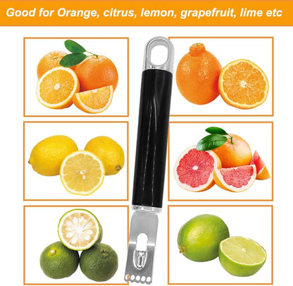Channel Knife, 2 in 1 Lemon Peeler Zester Cocktail Garnish Citrus Zester 5 Baldes Ultra Sharp Lemon Rind Twist Peeler Stainless Steel Bar Tool Professional Grade Bar Accessory (Sliver)