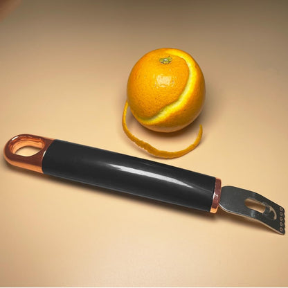 Channel Knife, 2 in 1 Lemon Peeler Zester Cocktail Garnish Citrus Zester 5 Baldes Ultra Sharp Lemon Rind Twist Peeler Stainless Steel Bar Tool Professional Grade Bar Accessory (Sliver)