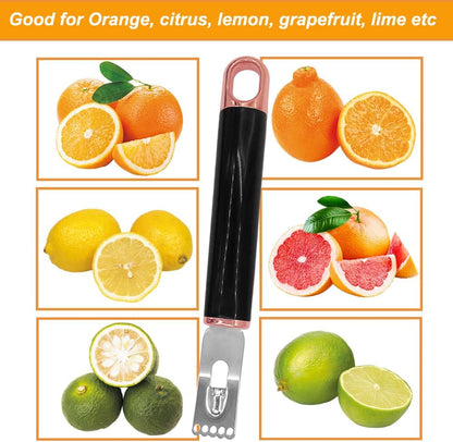 Channel Knife, 2 in 1 Lemon Peeler Zester Cocktail Garnish Citrus Zester 5 Baldes Ultra Sharp Lemon Rind Twist Peeler Stainless Steel Bar Tool Professional Grade Bar Accessory (Sliver)