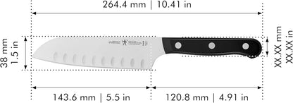 Solution Razor-Sharp Hollow Edge Santoku Knife 5-inch, German Engineered Informed by 100+ Years of Mastery