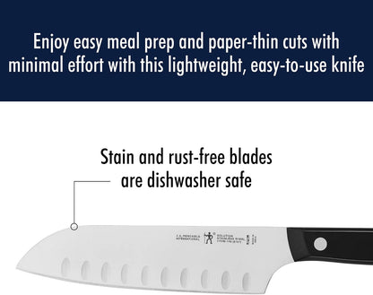 Solution Razor-Sharp Hollow Edge Santoku Knife 5-inch, German Engineered Informed by 100+ Years of Mastery