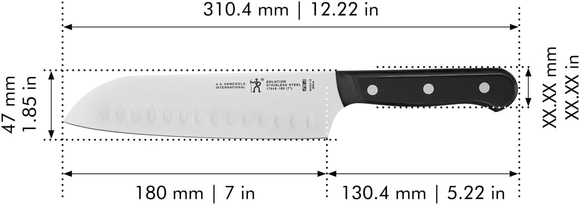 Solution Razor-Sharp Hollow Edge Santoku Knife 5-inch, German Engineered Informed by 100+ Years of Mastery