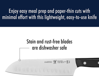 Solution Razor-Sharp Hollow Edge Santoku Knife 5-inch, German Engineered Informed by 100+ Years of Mastery