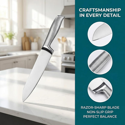 3-Piece Chef Knife Set, High-Carbon Stainless Steel, Full Tang