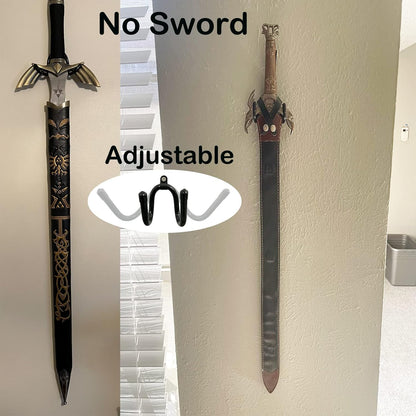 4Pack Mini Wall-Mounted Sword Stand Display Rack,Sword Holder,Sword Hook,Sword Hanger Bracket - Sturdy yet flexible enough to fit blades of any size and style - No Sword