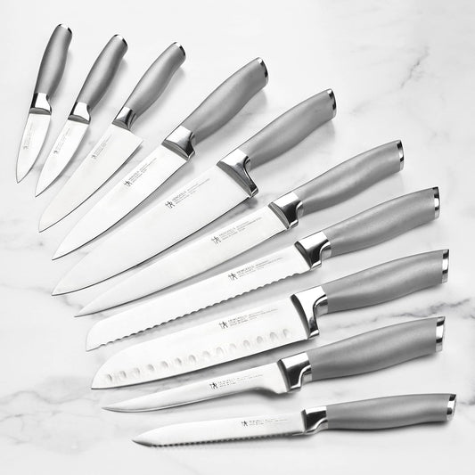 Forged Modernist 20 Piece Self Sharpening Knife Set - Black Knife Block