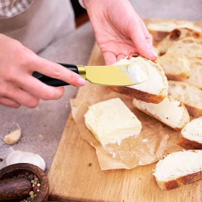 Butter Spreader Knives Set of 4, Stainless Steel Butter Knife with Porcelain Handles, Blunt Edge Cheese Spreader Set for Soft Cheese, Butter, Jam, Charcuterie, Pastry