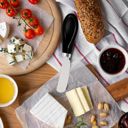 Butter Spreader Knives Set of 4, Stainless Steel Butter Knife with Porcelain Handles, Blunt Edge Cheese Spreader Set for Soft Cheese, Butter, Jam, Charcuterie, Pastry