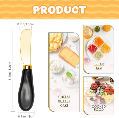 Butter Spreader Knives Set of 4, Stainless Steel Butter Knife with Porcelain Handles, Blunt Edge Cheese Spreader Set for Soft Cheese, Butter, Jam, Charcuterie, Pastry