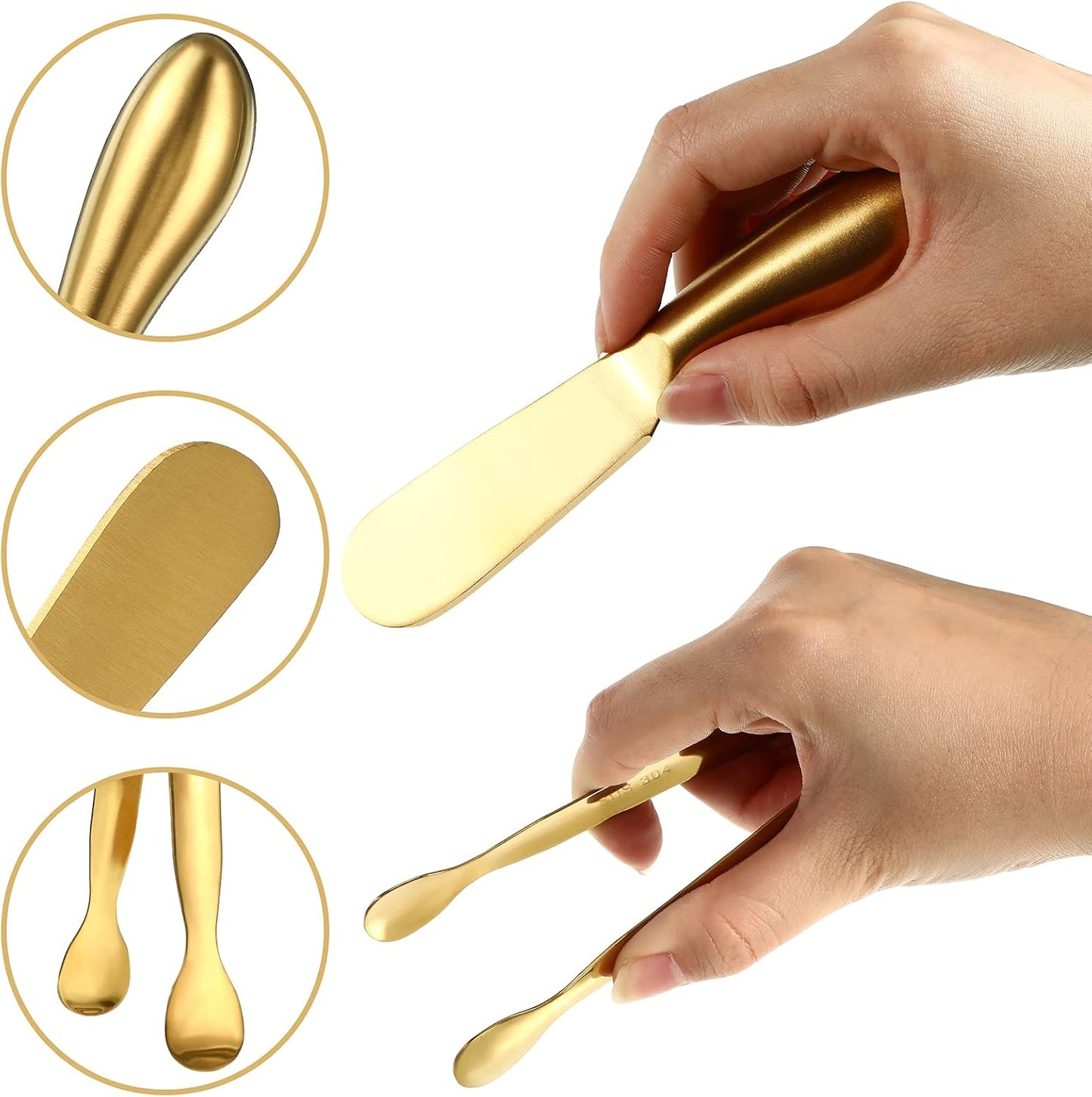 6 Pieces Cheese Knife Spreader Serving Tongs Set Stainless Steel Butter Cheese Spreader Mini Food Tongs Cheese Knife Spreaders with Handles Metal Salad Tongs Multipurpose Jam Condiment Cheese Spreader
