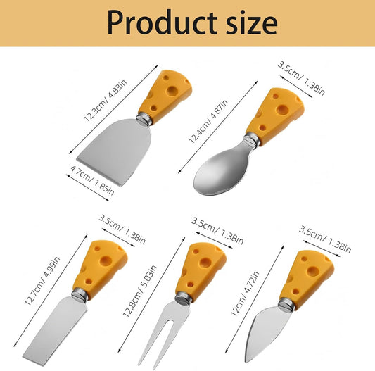 Cheese Knife, 5 Piece Cheese Knives Set, Mini Premium Stainless Steel Cheese Knife Set, Cheese Knives for Charcuterie Board - Charcuterie Boards Accessories