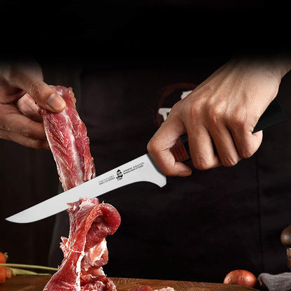 Boning Chef Knife 6 inch Fillet Knife Flexible Kitchen Knife for Fish Chicken and Poultry Cooking Knives, AUS-8 Stainless Steel with Ergonomic Handle Gift Box, Ring Lite Series