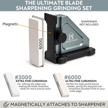 PATENTED ORIGINAL ADJUSTABLE ROLLING KNIFE SHARPENER KIT: Adjustable Height, 30 Angle Options, 5 Removeable Whetstone Plates, Leather Strop with Travel Case - Kitchen Knife Sharpener