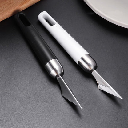 2 Pcs V-Shaped Fruit Carving Knives, Stainless Steel Garnish Tools
