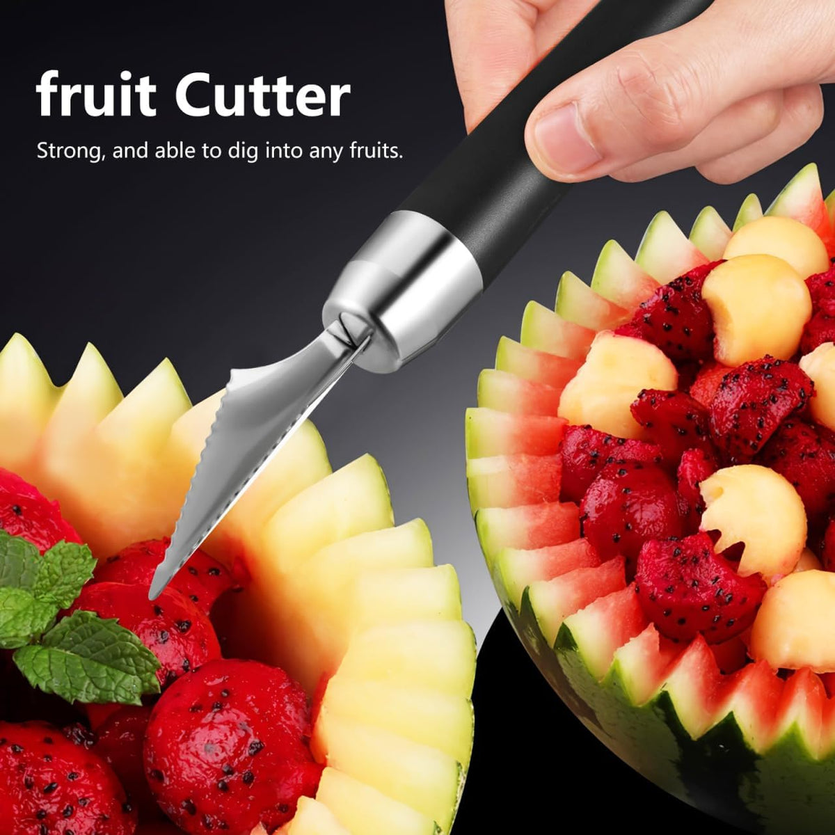 2 Pcs V-Shaped Fruit Carving Knives, Stainless Steel Garnish Tools