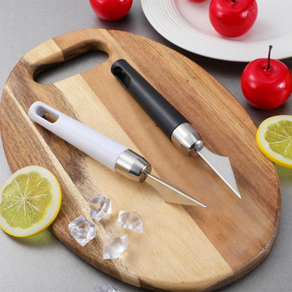 2 Pcs V-Shaped Fruit Carving Knives, Stainless Steel Garnish Tools