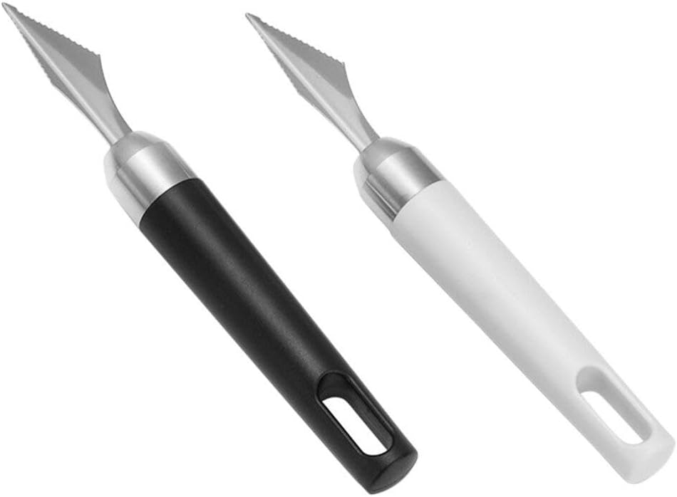 2 Pcs V-Shaped Fruit Carving Knives, Stainless Steel Garnish Tools