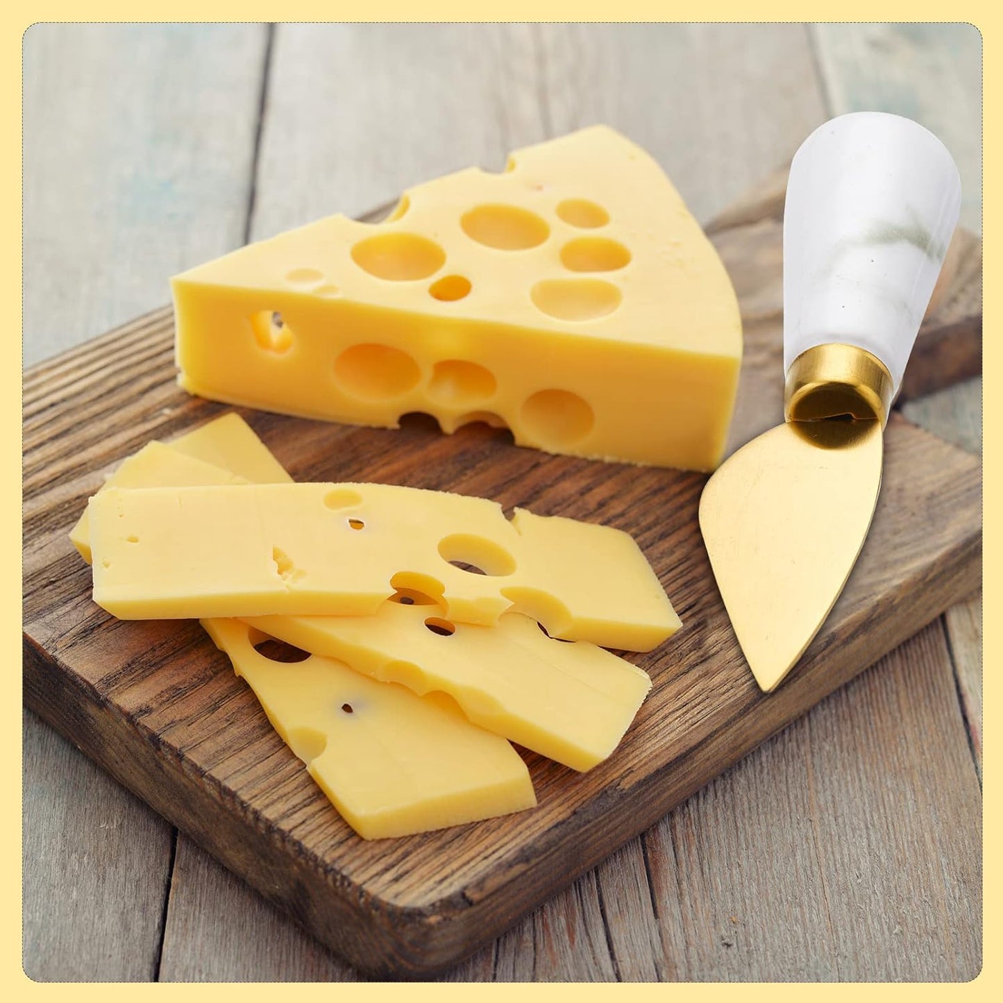 38 Pieces Gold Cheese Knife Set Marble Handle Butter Spatula Knives Cheese Spreader Cutter Cheese Shaver and Fork with Mini Serving Tongs Spoons and Fruit Forks for Charcuterie Board Accessories