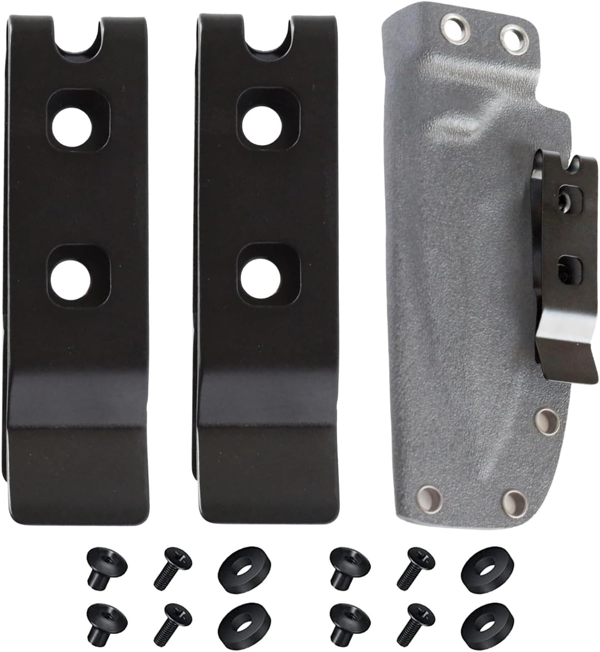 2-Pack Knife Sheath Belt Clip Holster Tactical Belt Buckle Kydex Belt Clip Universal Utility EDC Clip Camping Mag Pouches Sheath Tool with Screws for Holsters, Kydex Sheath, Metal Knife Clip