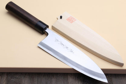 Yoshihiro Shiroko High Carbon Steel Kasumi Deba Shitan Handle Japanese Fillet Butcher Chefs Knife 7