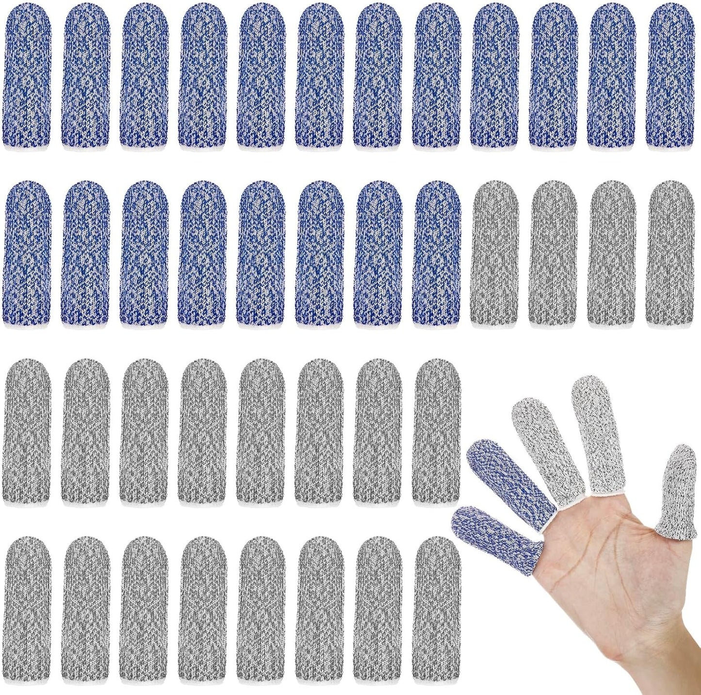 40 Pcs Finger Cots Cut Resistant Protector Anti Cut Finger Sleeve Reusable Fingertips Covers Thumb Fingertips Protection Cots for Kitchen Work Sculpture Supplies