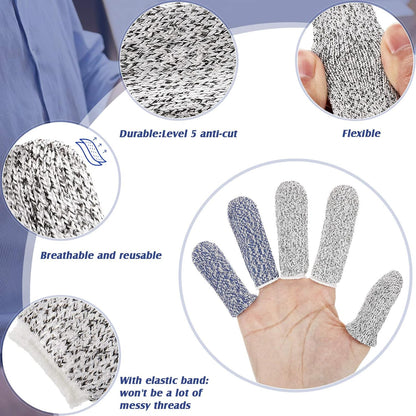 40 Pcs Finger Cots Cut Resistant Protector Anti Cut Finger Sleeve Reusable Fingertips Covers Thumb Fingertips Protection Cots for Kitchen Work Sculpture Supplies