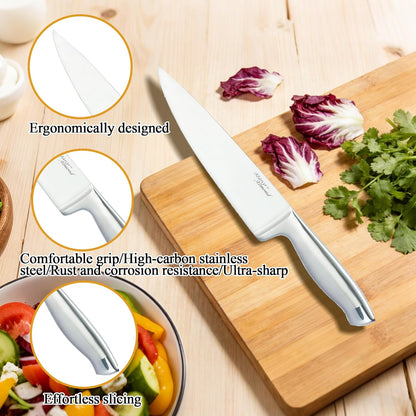 ® Knife Block Set, KYA26 Knife Set with Block, 14 Pieces Stainless Steel Chef Kitchen Knives with Built-in Sharpener