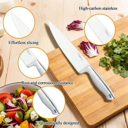 ® Knife Block Set, KYA26 Knife Set with Block, 14 Pieces Stainless Steel Chef Kitchen Knives with Built-in Sharpener
