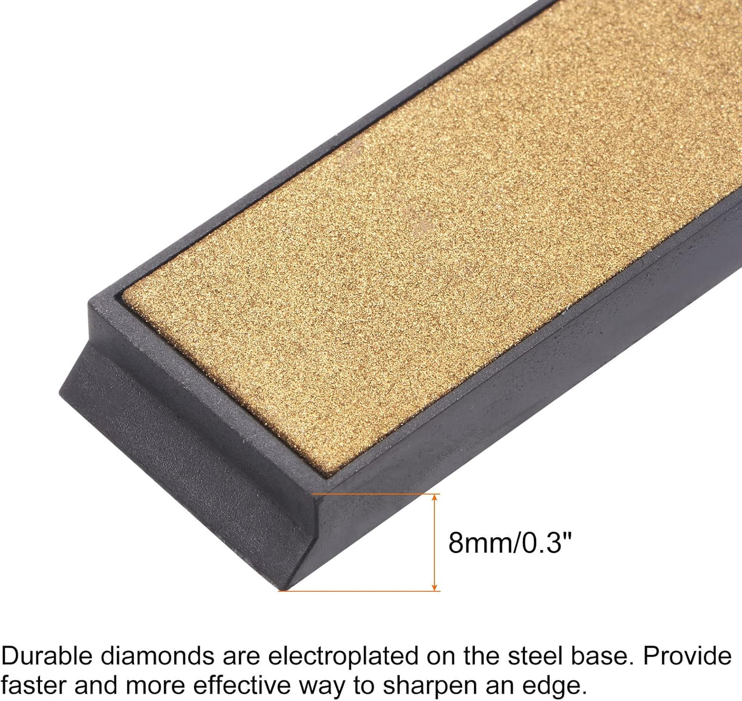 Diamond Sharpening Stone, 6" x 0.8" (150mm x 20mm) 80 Grits Titanium Coated Whetstone Sharpener Grinding Plate Hand Tool 2pcs