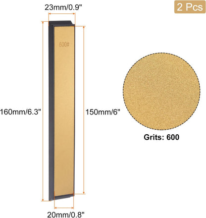 Diamond Sharpening Stone, 6" x 0.8" (150mm x 20mm) 80 Grits Titanium Coated Whetstone Sharpener Grinding Plate Hand Tool 2pcs