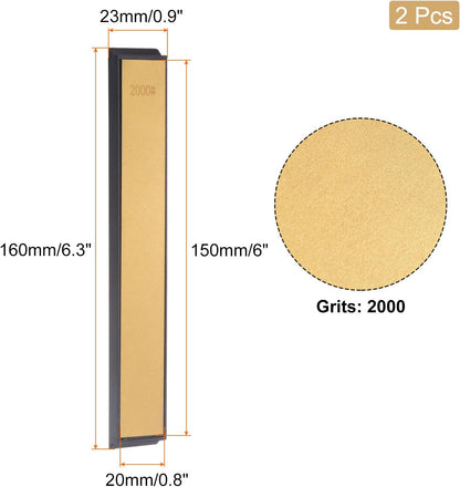 Diamond Sharpening Stone, 6" x 0.8" (150mm x 20mm) 80 Grits Titanium Coated Whetstone Sharpener Grinding Plate Hand Tool 2pcs