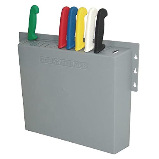 TableCraft PKR-1 Plastic Knife Rack 15"x16"x3" - Space-Saving Compact Knife Storage, Easy Access, Wall or Counter Mountable, Durable Polystyrene Block, Wipe Clean, Wall Fixings Not Included