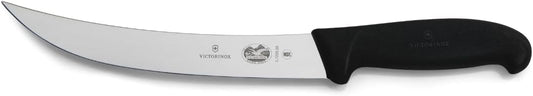 Fibrox 8-Inch Curved Breaking Knife - Pro Butcher Slicing Knife | Swiss made stamped stainless steel blade with a non-slip ergonomic handle, NSF approved and dishwasher safe meat knife