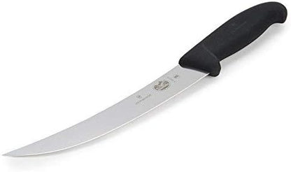 Fibrox 8-Inch Curved Breaking Knife - Pro Butcher Slicing Knife | Swiss made stamped stainless steel blade with a non-slip ergonomic handle, NSF approved and dishwasher safe meat knife