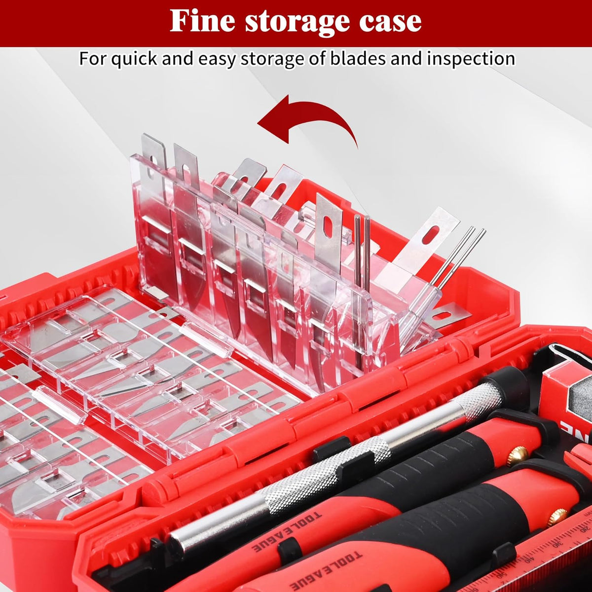 40Pcs Craft Knife Set, Precision Hobby Knife | with Plastic Storage Case, CRV Blades, for Pumpkin Carving, Modeling