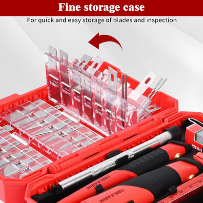 40Pcs Craft Knife Set, Precision Hobby Knife | with Plastic Storage Case, CRV Blades, for Pumpkin Carving, Modeling