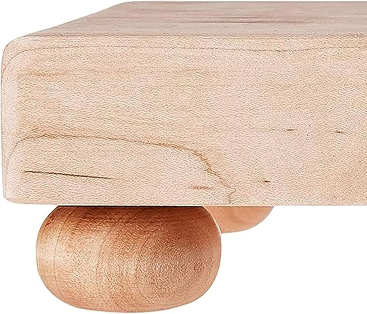 B Series Square Wooden Maple Cutting Board 12”x12” – 1.5” Thick, 6-lb Non-Reversible Butcher Block with Wood Bun Feet & Edge-Grain