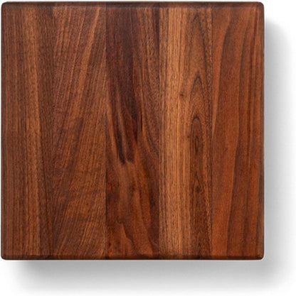 B Series Square Wooden Maple Cutting Board 12”x12” – 1.5” Thick, 6-lb Non-Reversible Butcher Block with Wood Bun Feet & Edge-Grain