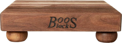 B Series Square Wooden Maple Cutting Board 12”x12” – 1.5” Thick, 6-lb Non-Reversible Butcher Block with Wood Bun Feet & Edge-Grain