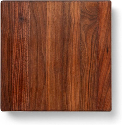 B Series Square Wooden Maple Cutting Board 12”x12” – 1.5” Thick, 6-lb Non-Reversible Butcher Block with Wood Bun Feet & Edge-Grain